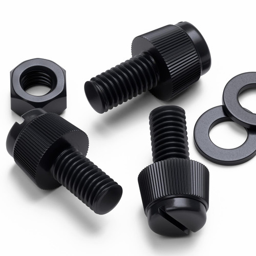 50x Black, Nylon Plastic, Thumbscrews, M5 x 10mm, knurled, Nuts, Washers & Bolts