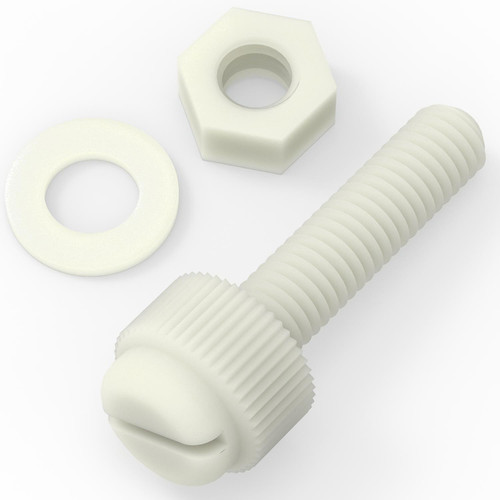 50x Natural, Nylon Plastic, Thumbscrews, M5 x 20mm, knurled, Nuts, Washers & Bolts