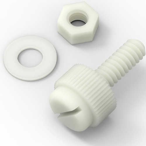 50x Natural, Nylon Plastic, Thumbscrews, M3 x 10mm, knurled, Nuts, Washers & Bolts 50x Natural, Nylon Plastic, Thumbscrews, M3 x 10mm, knurled, Nuts, Washers & Bolts