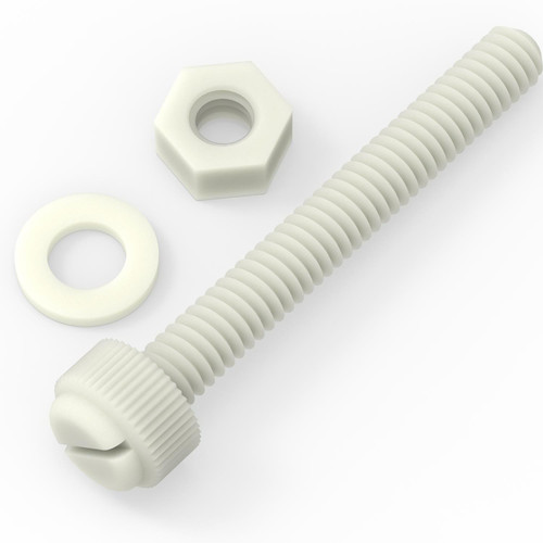50x Natural, Nylon Plastic, Thumbscrews, M6 x 50mm, knurled, Nuts, Washers & Bolts
