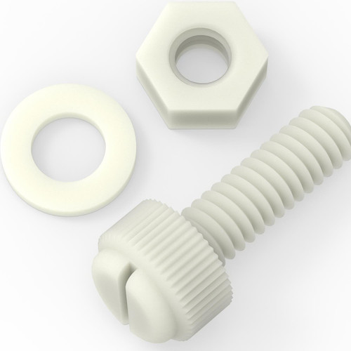 50x Natural, Nylon Plastic, Thumbscrews, M6 x 20mm, knurled, Nuts, Washers & Bolts