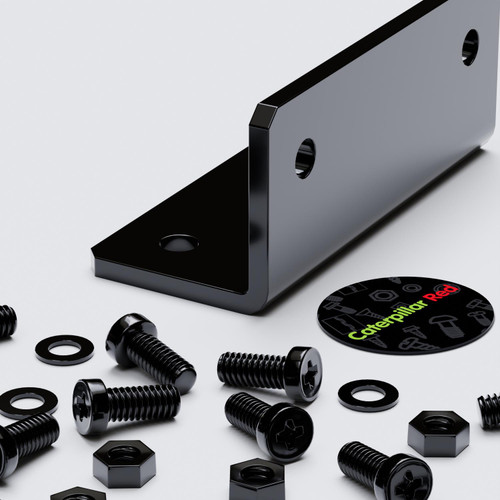 4 x Angled L Brackets, Polished Black Acrylic + 20x M5 Bolts - (Right Angle Bracket)