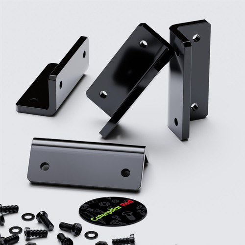 4x v2, 5mm thickness, Angled L Brackets, Polished Black Acrylic + 20x M5 Bolts - (Right Angle Bracket)