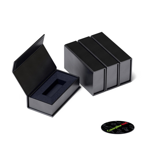 4x Black Magnetic USB Presentation Gift Boxes, Flash Drives, Photography