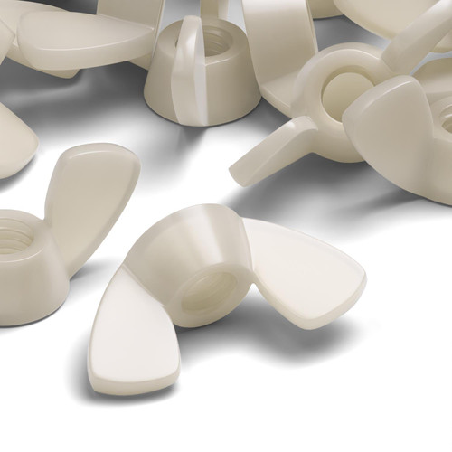 20x Natural Nylon Plastic Butterfly Wing Nuts M12, Thumb Nuts
