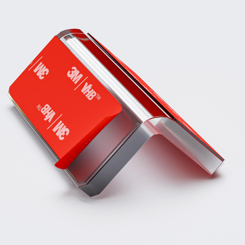 4x V2 5mm Angled L Brackets, Clear Acrylic, Self-Adhesive, No Glue