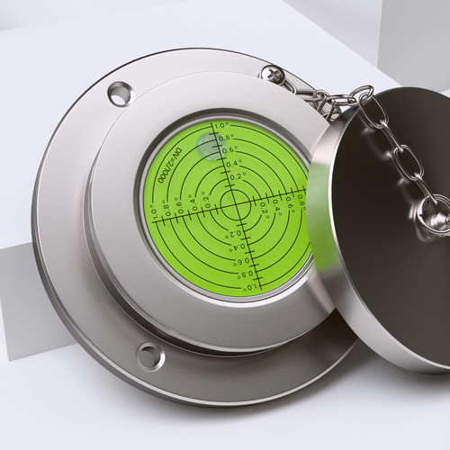 Metal Large Spirit Bubble Level, With Screw Lid Cover, Green/Silver, Indoor Use