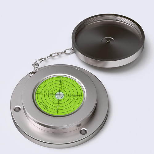 Metal Large Spirit Bubble Level With Screw Lid Cover, Green/Silver, Outdoor Use