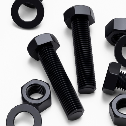 3x Black, Hex Head, Nylon, M24 x 100mm, Plastic Bolts,Nuts & Washers, -Screws