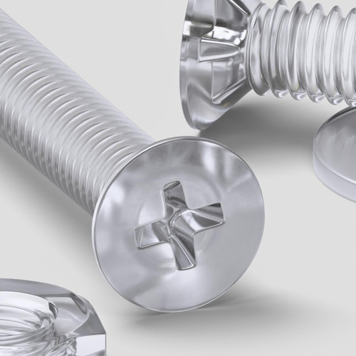 50x Clear, Plastic, Acrylic, Countersunk Cross, M2 x 20mm, Bolts, Nuts & Washers - Screws