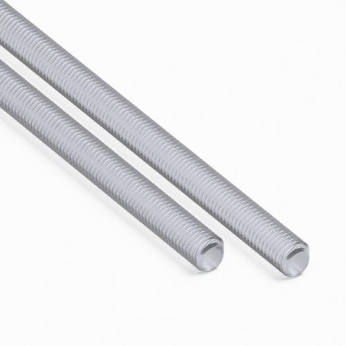 2x Clear Acrylic M8 x 500mm Threaded Rods, Plastic Studding + 4 Nuts