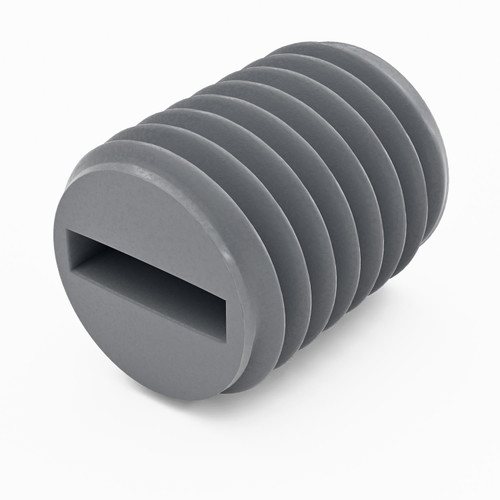 50x Grey PVC Plastic M8 x 10 mm Slotted Grub Screws, Set Screws