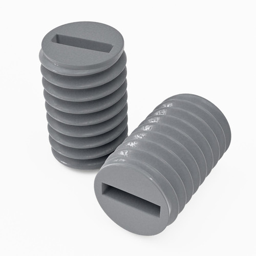50x Grey PVC Plastic M6 x 10mm Slotted Grub Screws, Set Screws