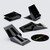 4x Black Acrylic Small Micro Hinges, 39mm x 16mm