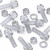 60x Clear Plastic Acrylic Thumbscrews, M5 x 16mm, slotted + knurled, Nuts, Washers & Bolts