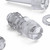 60x Clear Plastic Acrylic Thumbscrews, M5 x 16mm, slotted + knurled, Nuts, Washers & Bolts
