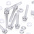 20x Clear Acrylic Slotted Knurled Thumbscrews M6 x 40mm, Nuts & Washers