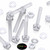 20x Clear Acrylic Slotted Knurled Thumbscrews M6 x 40mm, Nuts & Washers