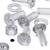 25x Clear Acrylic Countersunk Screws & Bolts M8 x 20mm, Nuts & Washers