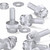 60x Clear Acrylic Slotted Knurled Thumbscrews M4 x 12mm, Nuts & Washers