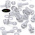 60x Clear Plastic Acrylic Thumbscrews, M4 x 12mm, slotted + knurled, Nuts, Washers & Bolts