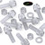 20x Clear Acrylic Slotted Knurled Thumbscrews M5 x 16mm, Nuts & Washers