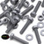 50x Grey PVC Hex Head Plastic Screws & Bolts M4 x 20mm, Nuts & Washers