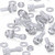 20x Clear Acrylic Slotted Knurled Thumbscrews M4 x 12mm, Nuts & Washers