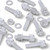 20x Clear Acrylic Slotted Knurled Thumbscrews M6 x 20mm, Nuts & Washers