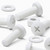 50x White PP Pan Head Plastic Screws & Bolts M6 x 20mm, Nuts & Washers