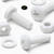 50x White PP Pan Head Plastic Screws & Bolts M6 x 20mm, Nuts & Washers