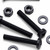 20x Black PP Pan Head Plastic Screws & Bolts M6 x 40mm, Nuts & Washers