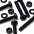 20x Black PP Pan Head Plastic Screws & Bolts M6 x 40mm, Nuts & Washers