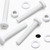 20x White PP Pan Head Plastic Screws & Bolts M6 x 40mm, Nuts & Washers
