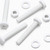 20x White PP Pan Head Plastic Screws & Bolts M6 x 40mm, Nuts & Washers