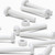 20x White Pan Head, (PP), M6 x 40mm, Plastic Bolts, Nuts & Washers - Screws