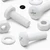 20x White PP Pan Head Plastic Screws & Bolts M6 x 20mm, Nuts & Washers