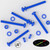 20x Blue PP Pan Head Cross Plastic Screws & Bolts M6 x 60mm, Nuts & Washers