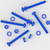20x Blue PP Pan Head Cross Plastic Screws & Bolts M6 x 60mm, Nuts & Washers