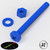 20x Blue PP Pan Head Cross Plastic Screws & Bolts M6 x 60mm, Nuts & Washers