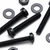 20x Black PP Pan Head Plastic Screws & Bolts M3 x 20mm, Nuts & Washers