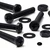 20x Black PP Pan Head Plastic Screws & Bolts M3 x 20mm, Nuts & Washers