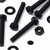 20x Black PP Pan Head Plastic Screws & Bolts M3 x 20mm, Nuts & Washers