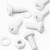 20x White Pan Head, (PP), M8 x 20 mm, Plastic Bolts, Nuts & Washers - Screws