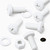 20x White PP Pan Head Plastic Screws & Bolts M8 x 20mm, Nuts & Washers