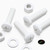 20x White PP Pan Head Plastic Screws & Bolts M5 x 20mm, Nuts & Washers