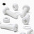 20x White PP Pan Head Plastic Screws & Bolts M5 x 20mm, Nuts & Washers