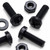 20x Black PP Pan Head Plastic Screws & Bolts M6 x 20mm, Nuts & Washers