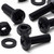 20x Black PP Pan Head Plastic Screws & Bolts M6 x 20mm, Nuts & Washers