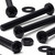 20x Black PP Pan Head Plastic Screws & Bolts M4 x 40 mm, Nuts & Washers